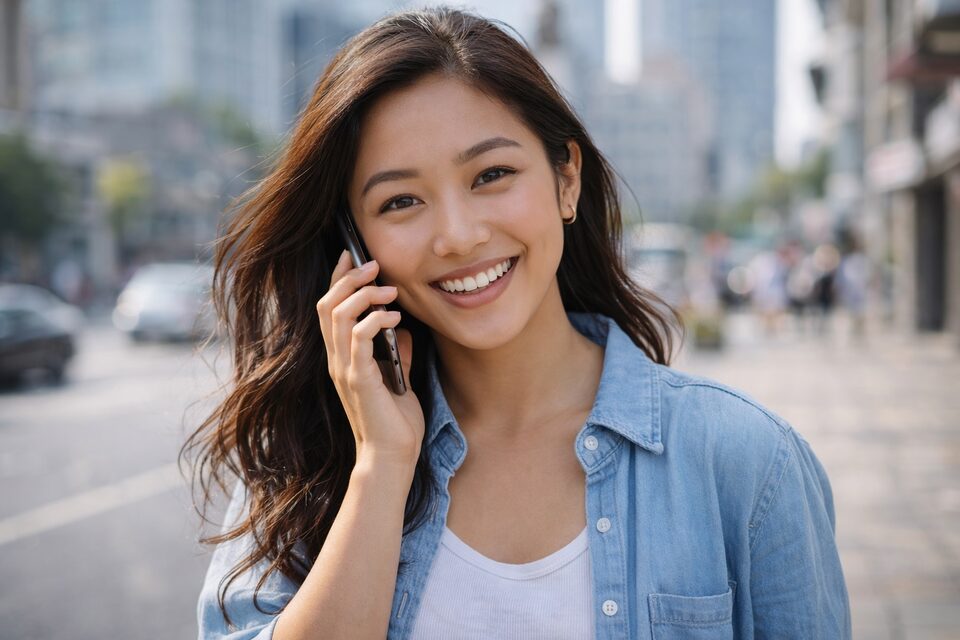 Woman on phone